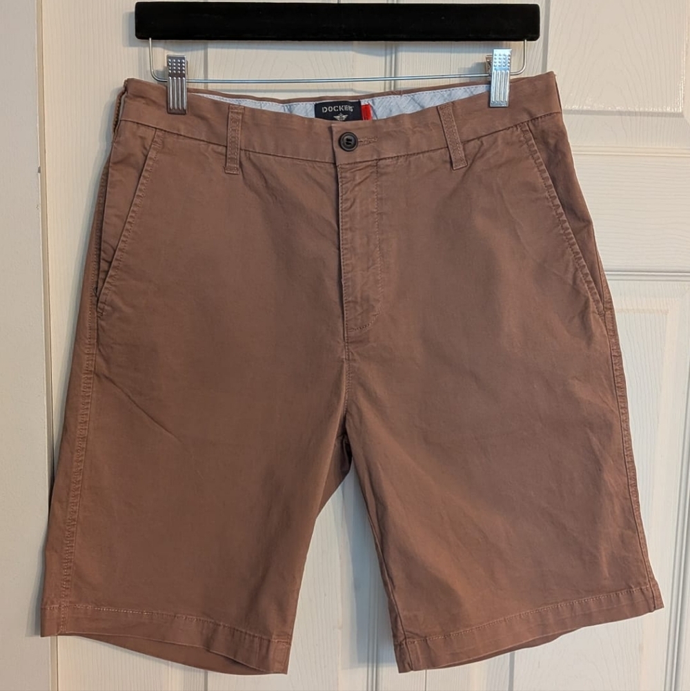 DOCKERS Dark Salmon Chino Cotton Men's Shorts, Size W 30